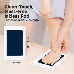 KeaBabies clean touch imprint window shows precise baby foot impressions without ink smudges.