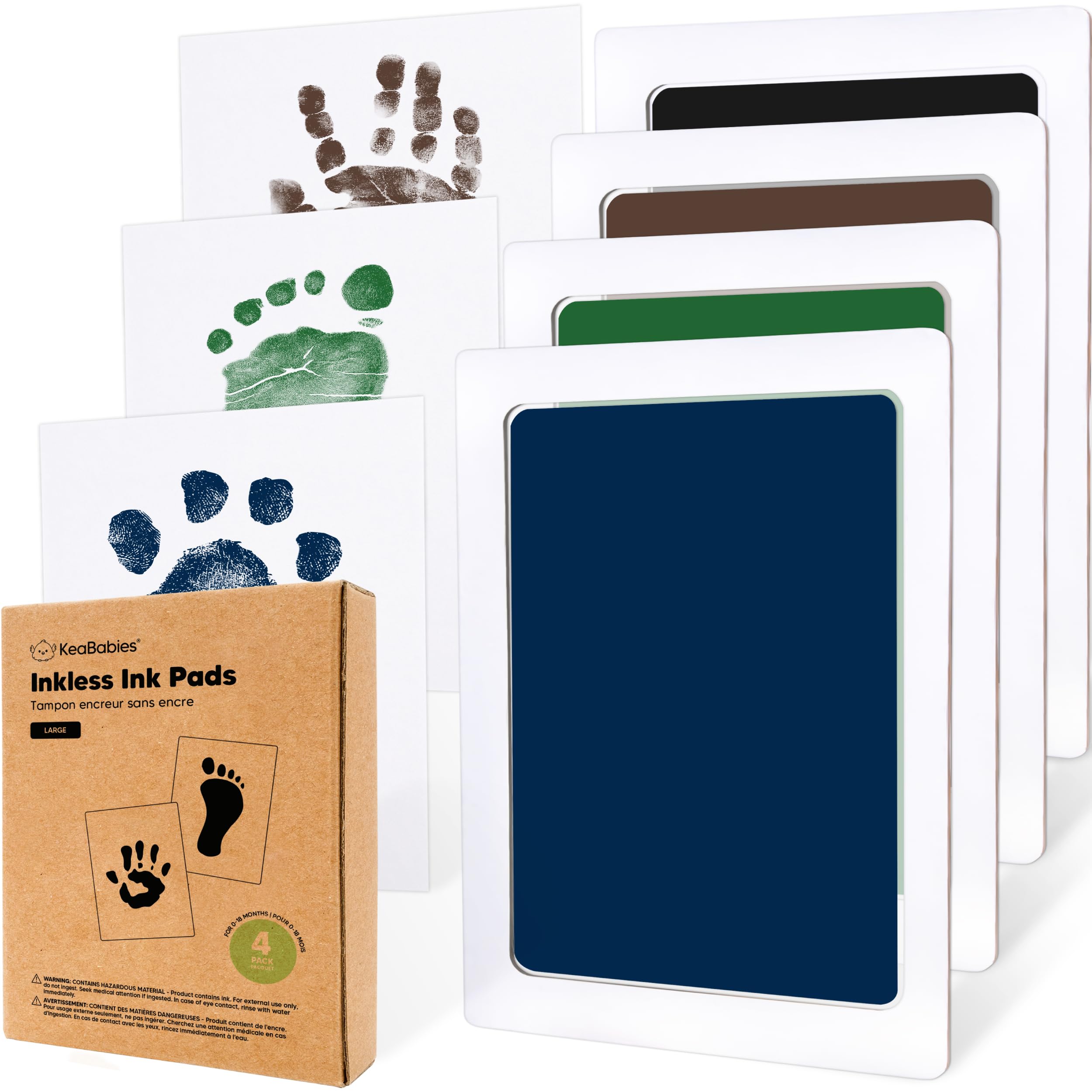 KeaBabies inkless kit cover shows mess-free imprinting for precious keepsakes.
