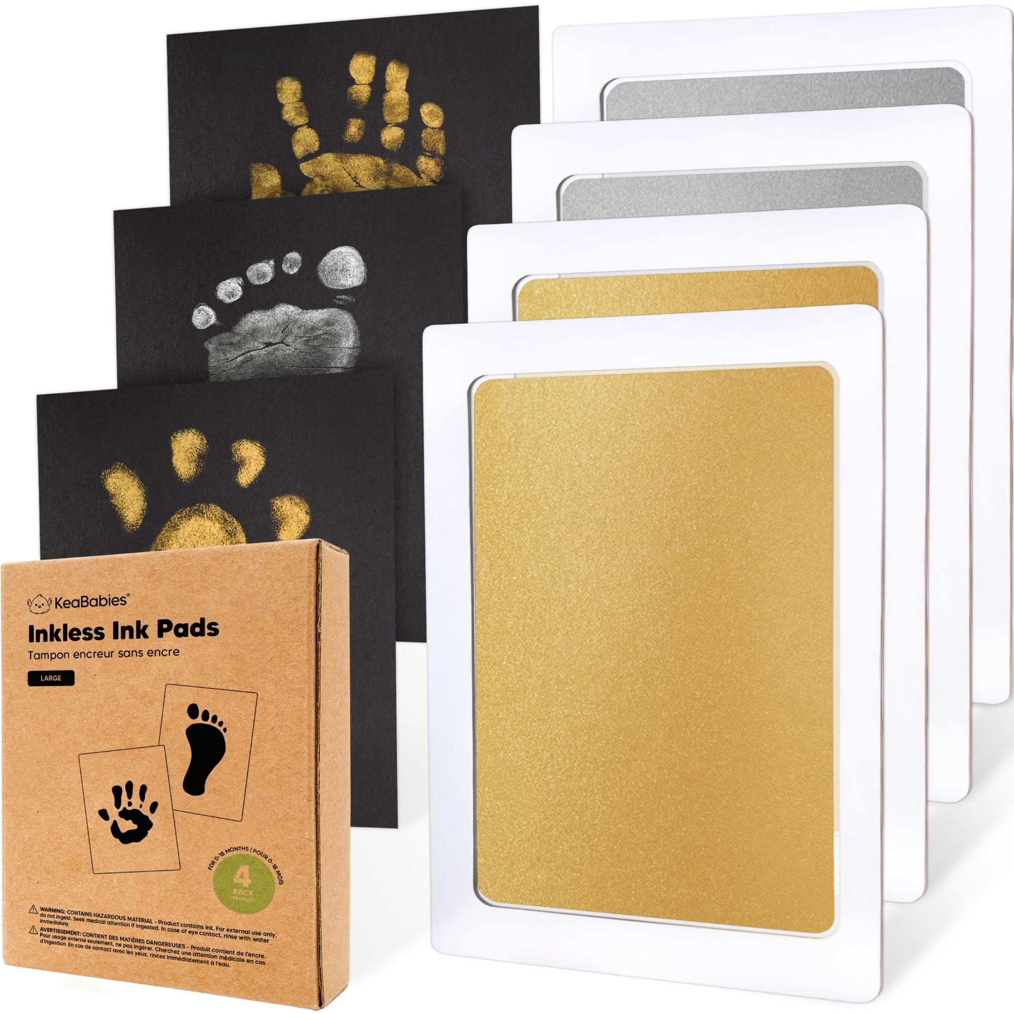 KeaBabies inkless pad 4pack enables mess-free family keepsake impressions.