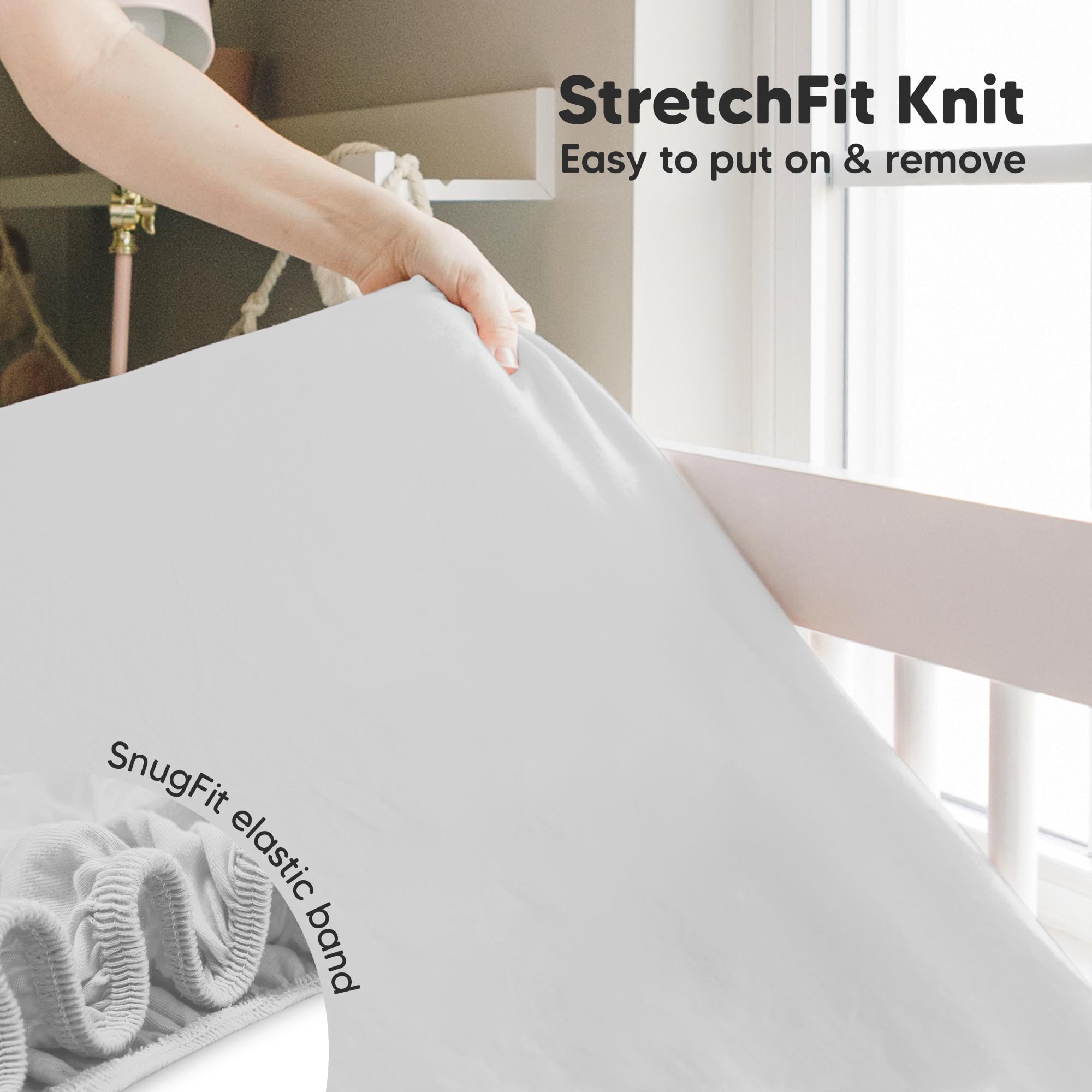 KeaBabies Isla durable stitching supports long-lasting crib sheets