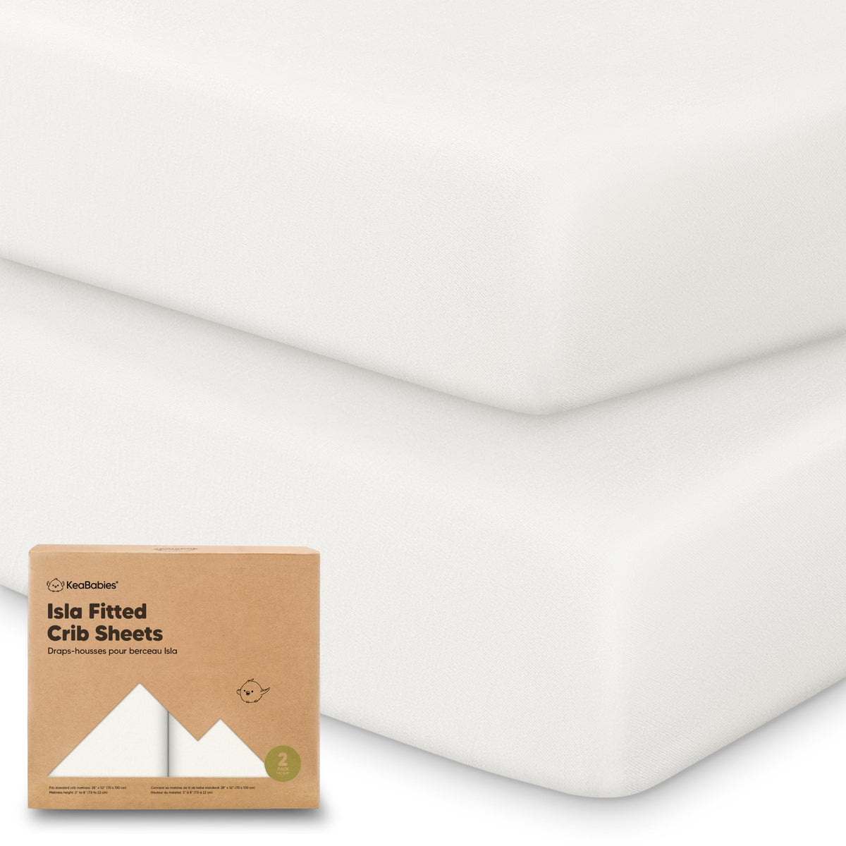 KeaBabies Isla fitted crib sheet on mattress showing snug fit for baby's sleep