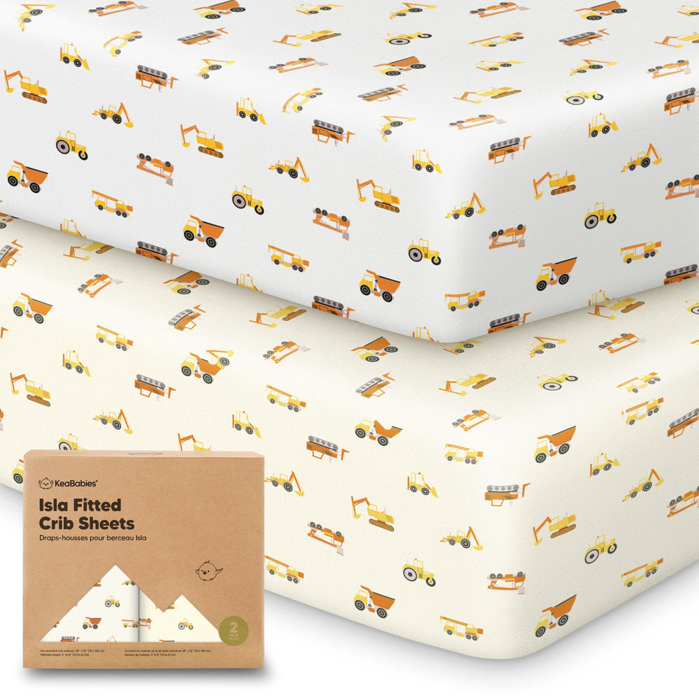 KeaBabies Isla fitted crib sheet rolled to reveal soft breathable bamboo fabric