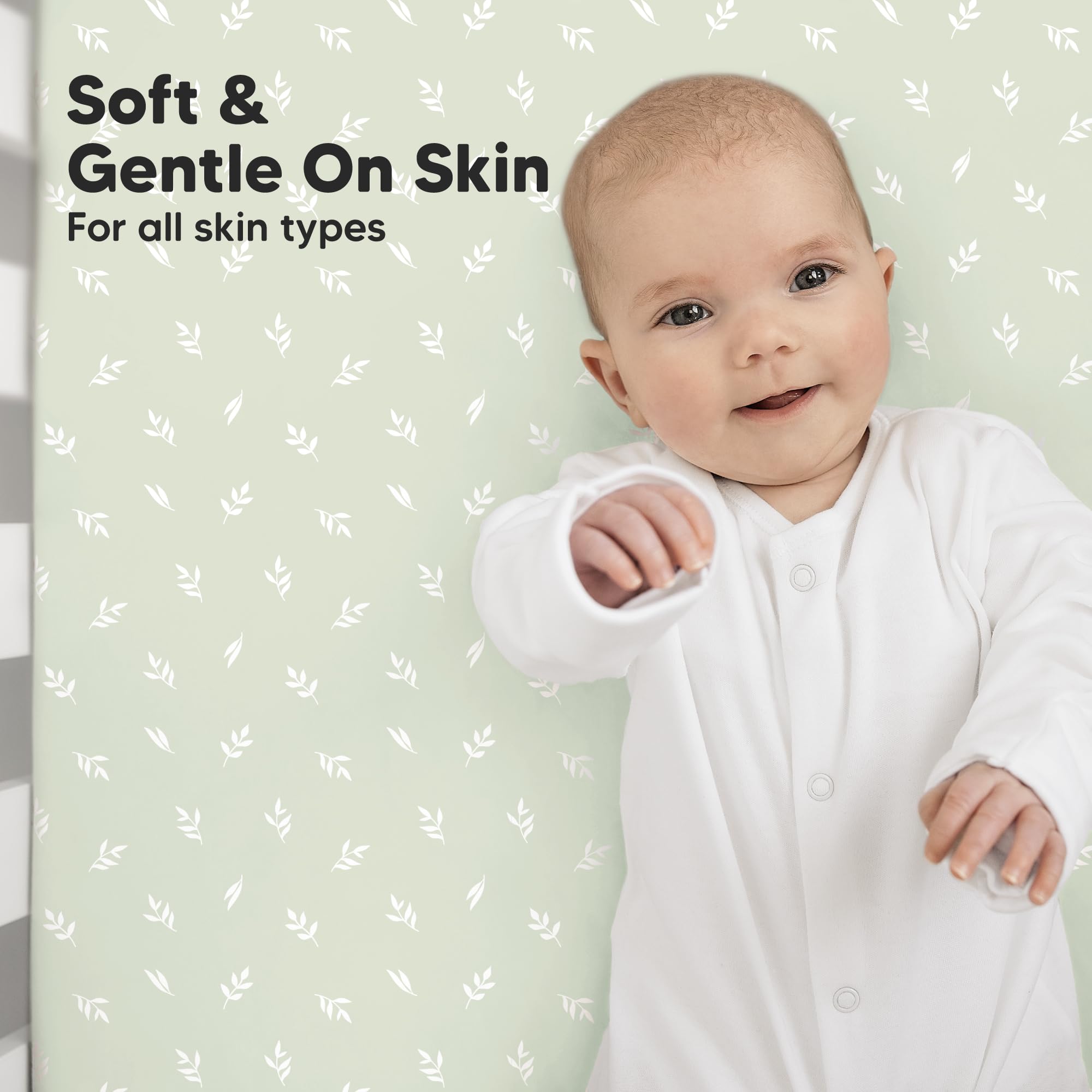 KeaBabies Isla snug-fit stretch demonstrated on crib mattress