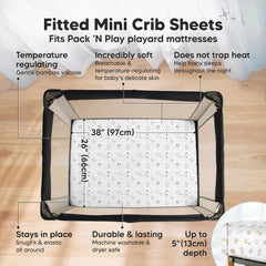 KeaBabies Isla Mini Crib Sheet in bamboo viscose provides breathable comfort