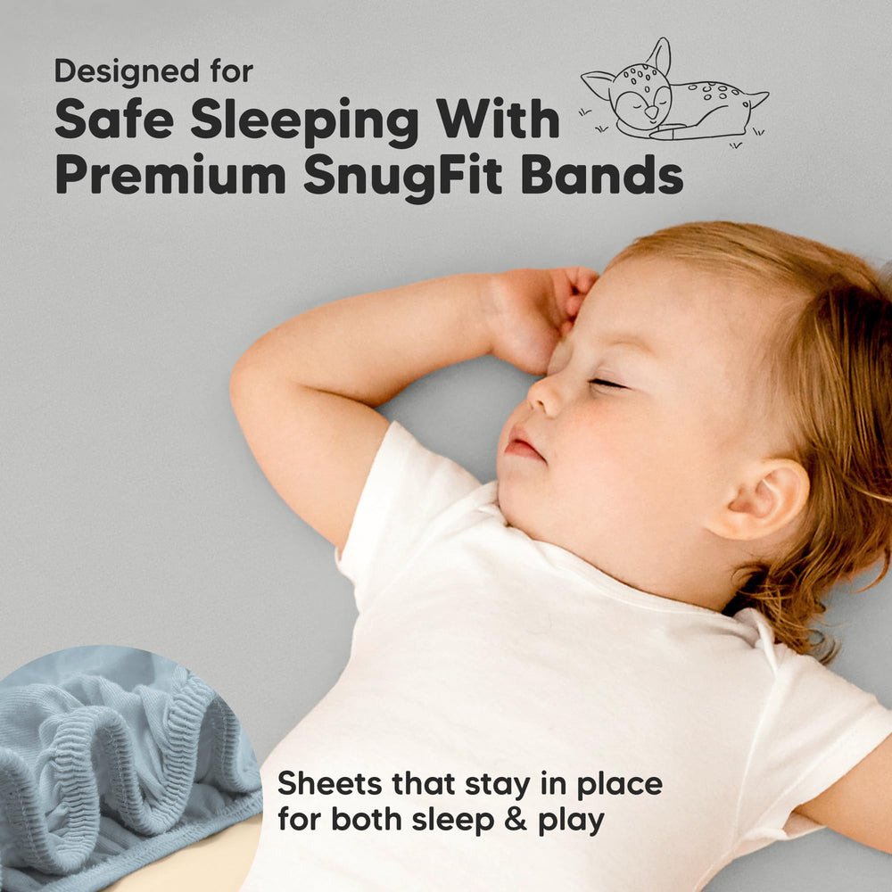 KeaBabies Isla mini-crib sheet-stretchy edge allows easy fitting and removal