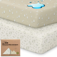 KeaBabies Isla Protect+ mini crib sheet in soft bamboo for baby comfort