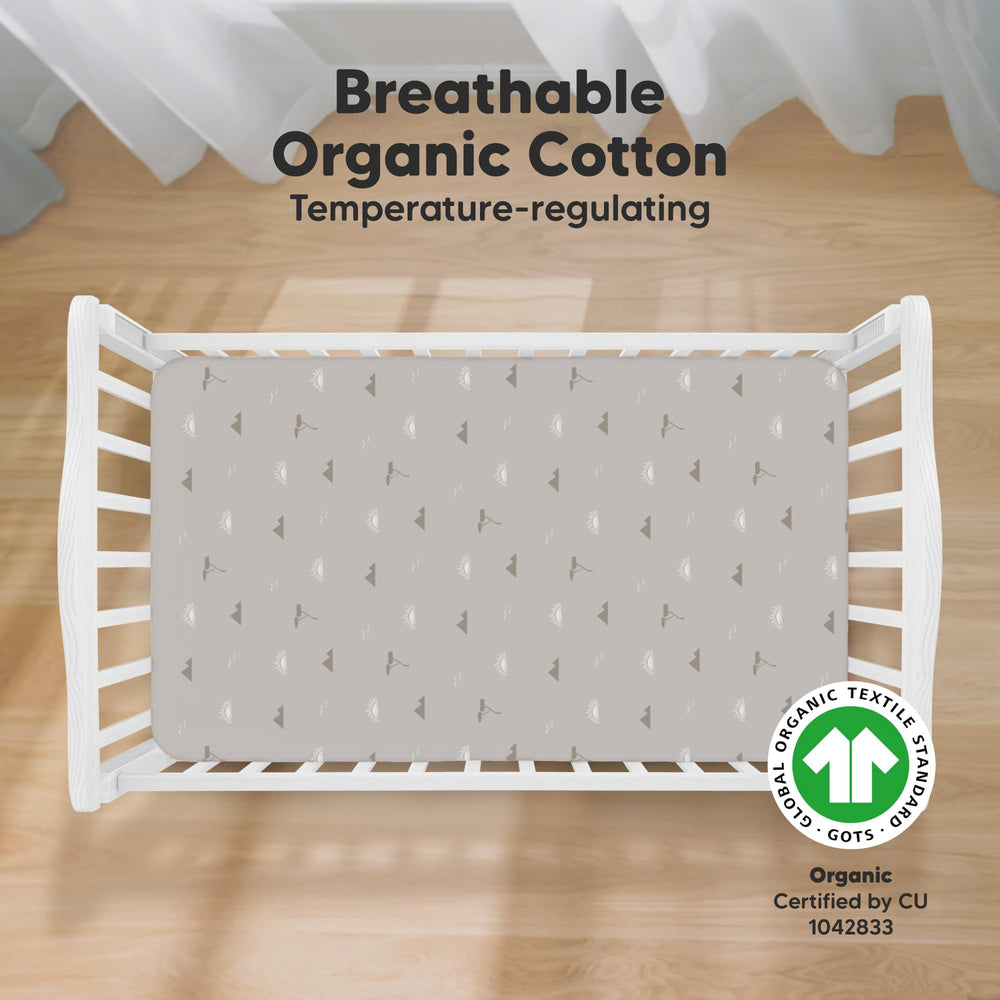 KeaBabies jersey cotton crib sheet offers soft-touch comfort and breathable feel.