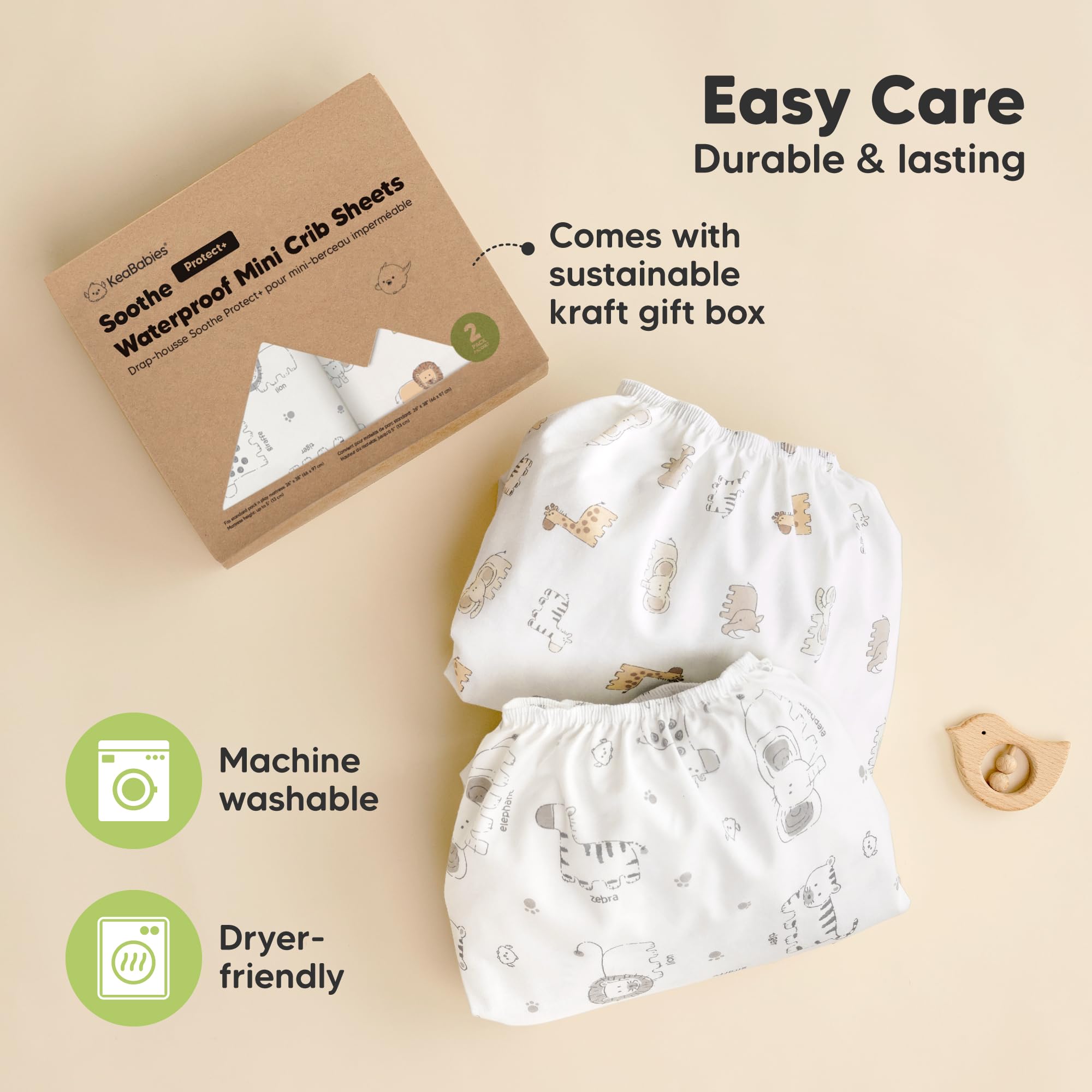 KeaBabies KeaSafari durable machine-wash sheets for busy parents