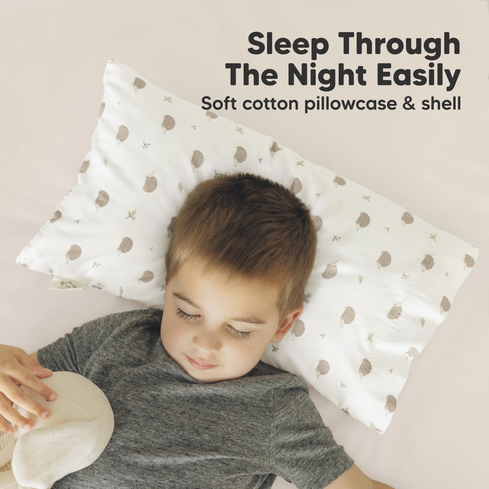 KeaBabies kids pillow spinal-support design tested by children.