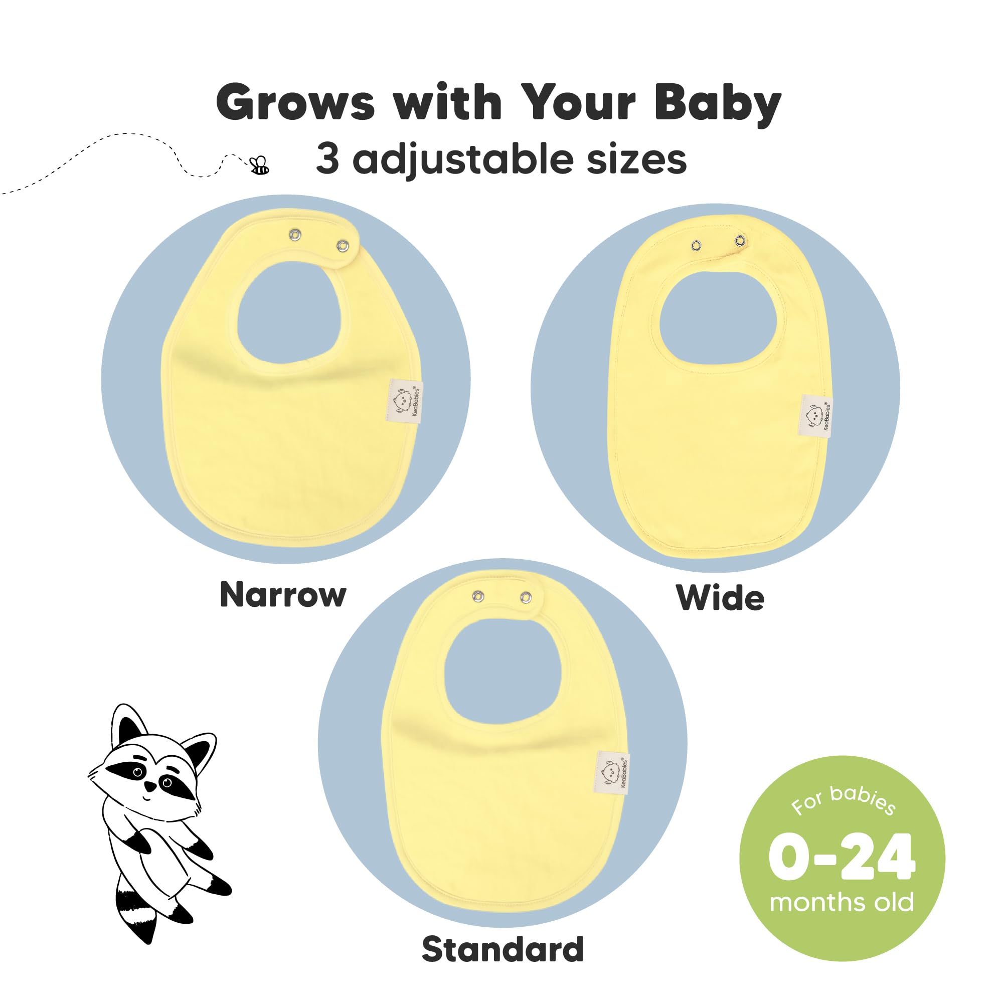 KeaBabies large-cover bib keeps torso dry during feeds and play.