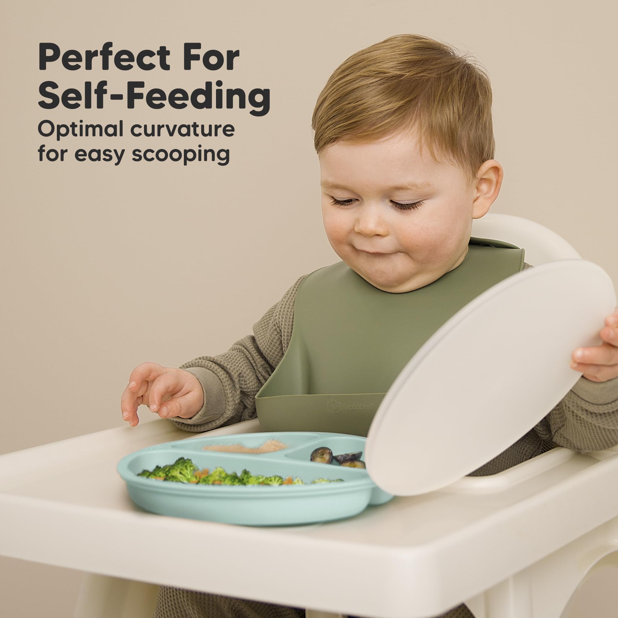 KeaBabies-lidded-suction-plate shown with leftovers for storage and reuse