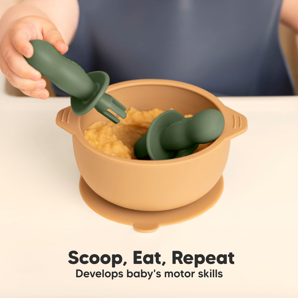 KeaBabies Lil' Prep suited for 6-12 month-olds self-feeding practice