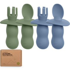 KeaBabies Lil' Prep silicone spoon in slate for gentle self-feeding sessions
