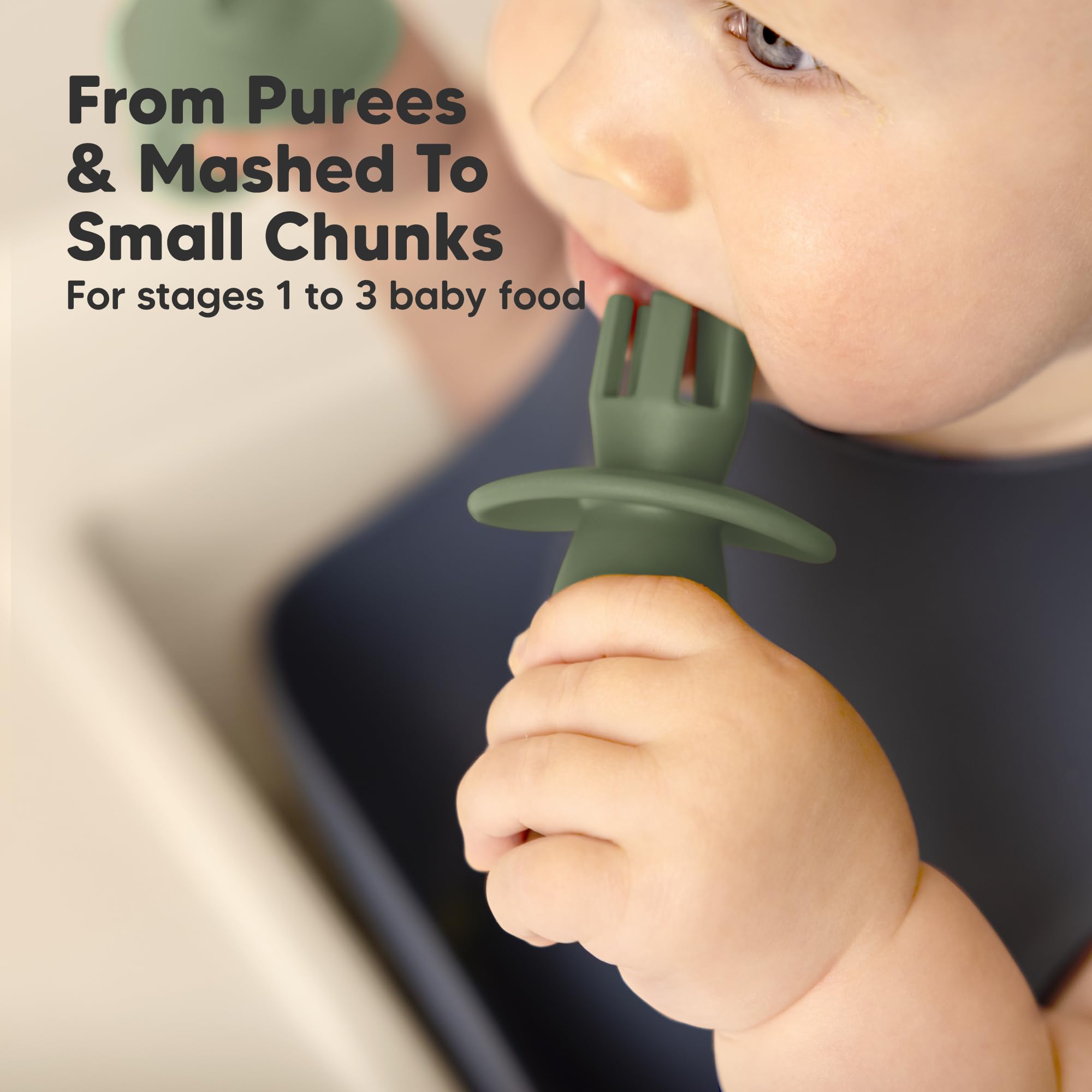 KeaBabies Lil' Prep utensils shown for compact stacking and storage