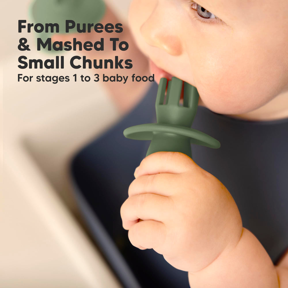 KeaBabies Lil' Prep utensils shown for compact stacking and storage