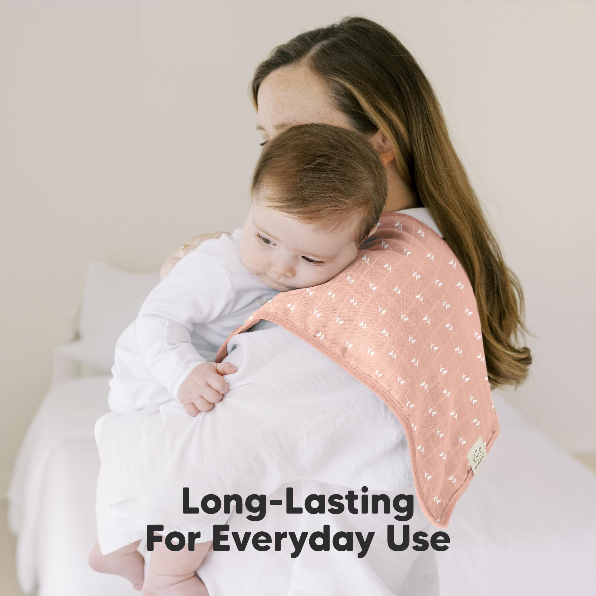 KeaBabies Lumi burp cloth neutral palette appealing to both boys and girls.