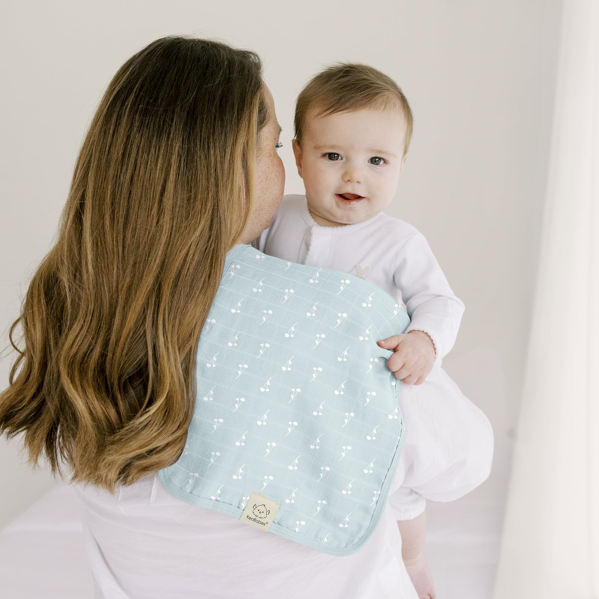 KeaBabies Lumi burp cloth newborn-friendly daily essential for caretakers.