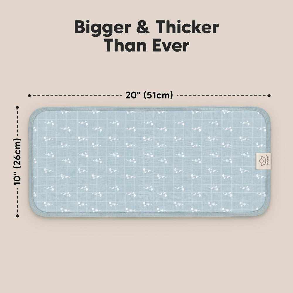 KeaBabies Lumi burp cloth spill-proof design with generous coverage for spit-ups.