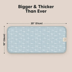KeaBabies Lumi burp cloth spill-proof design with generous coverage for spit-ups.