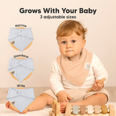 KeaBabies Lumi Muslin Bib adjustable snaps grow with baby