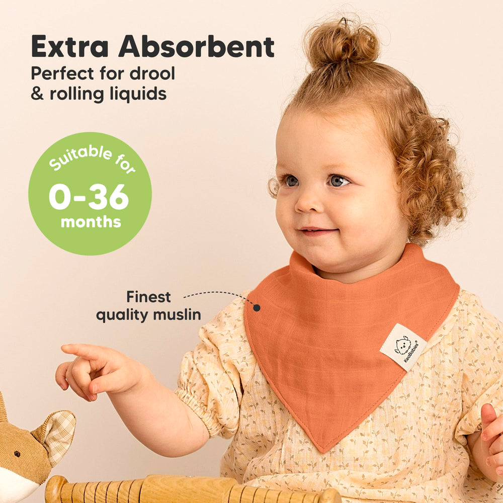 KeaBabies Lumi Muslin Bib close-up soft absorbent fabric absorbs drool