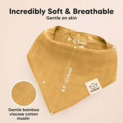 KeaBabies Lumi Muslin Bib doubles as burp cloth with adjustable snaps