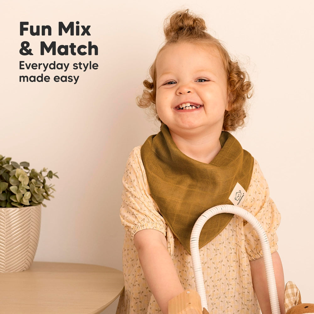 KeaBabies Lumi Muslin Bib easy-care fabric dries quickly