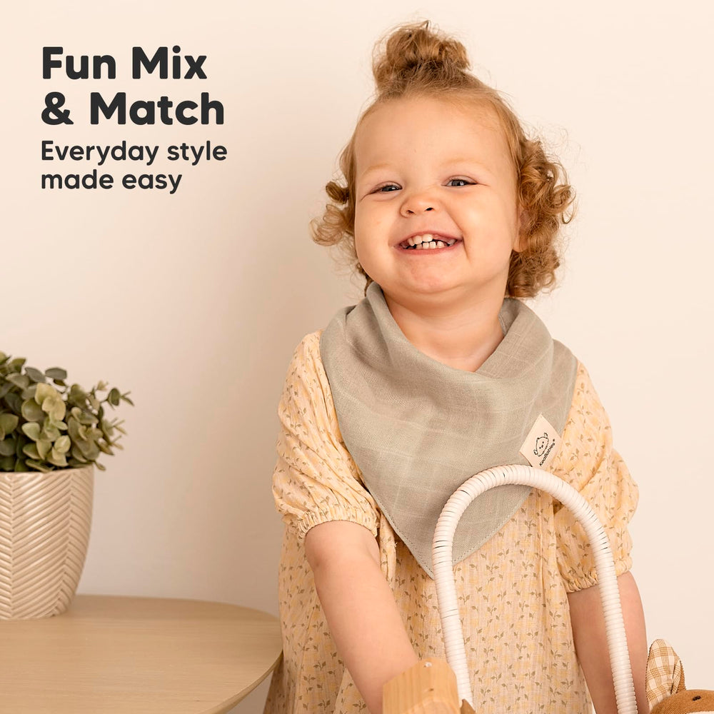 KeaBabies Lumi lavender muslin bib packaged in gift-ready sustainable box.