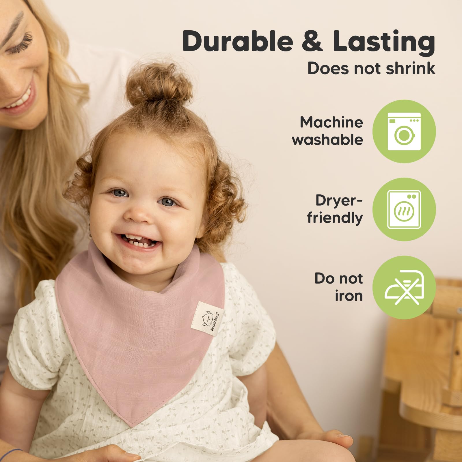 KeaBabies Lumi lavender muslin bib pack demonstrates 8-pack value and versatility.