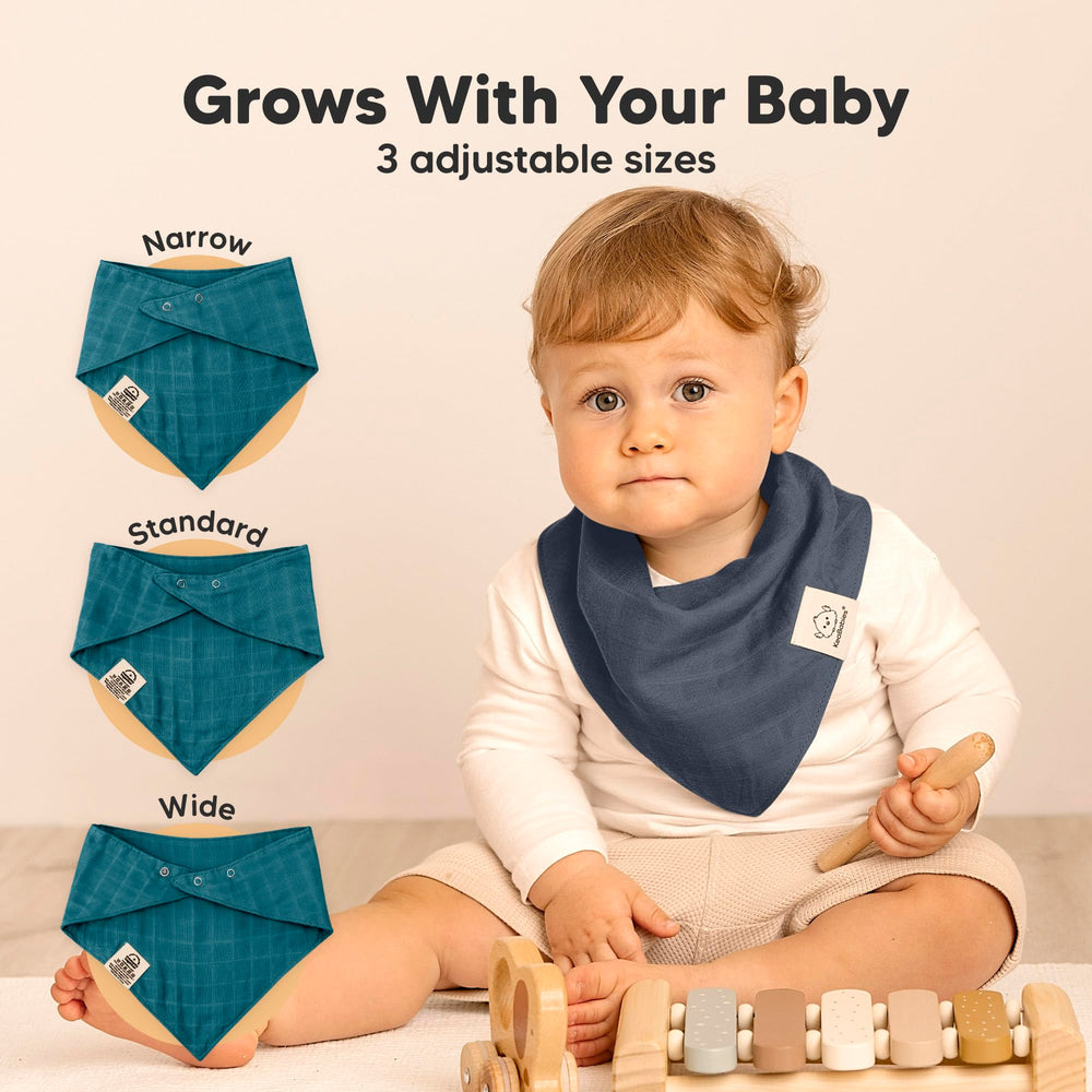 KeaBabies Lumi Muslin Bib teething-friendly soft for sensitive skin