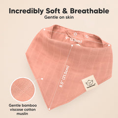 KeaBabies Lumi Muslin Bib triangle design provides comfortable coverage