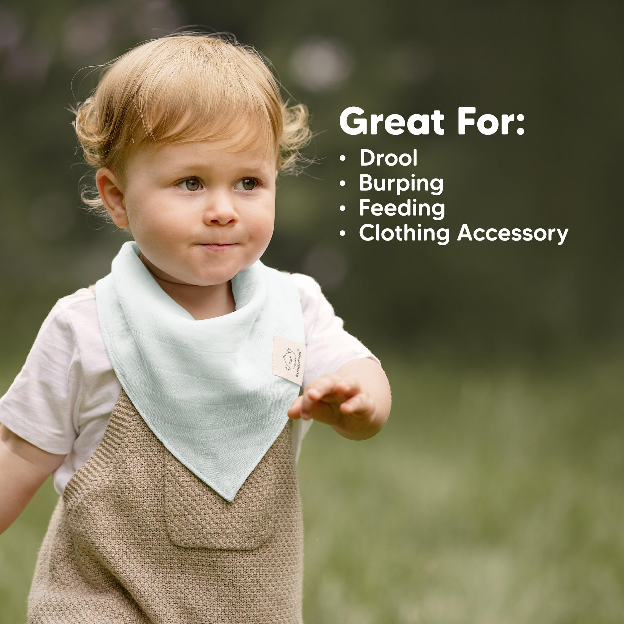 KeaBabies Lumi Muslin Bib versatile washcloth or napkin