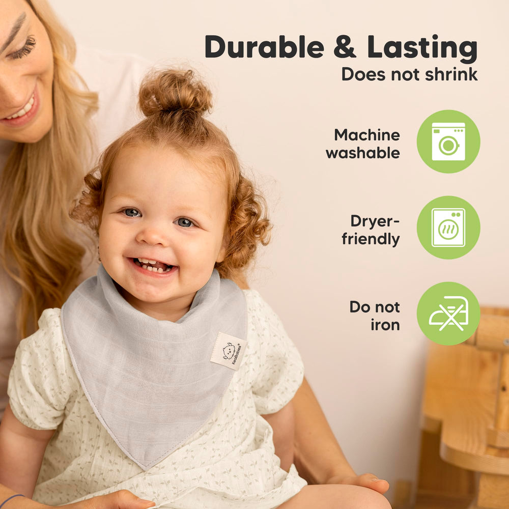 KeaBabies Lumi Muslin Bibs Adjustable Snaps: grows with baby from 0 to 36 months
