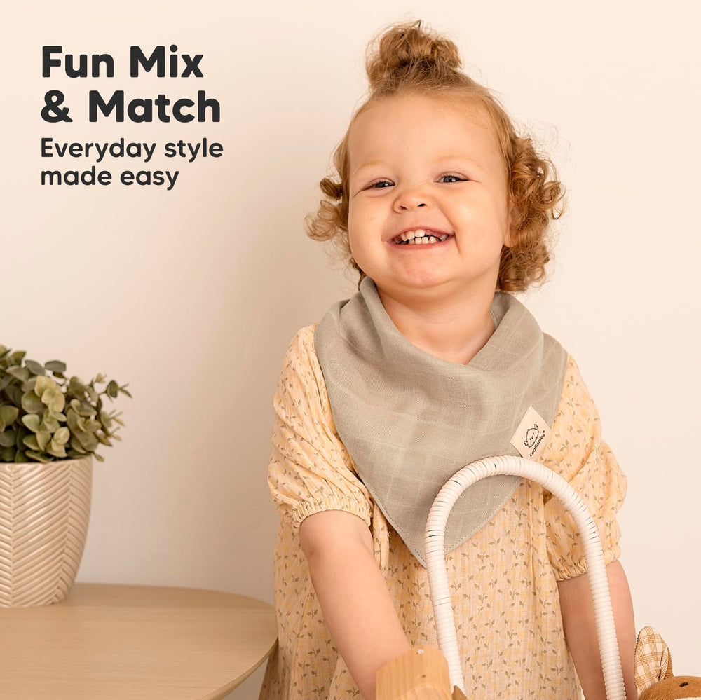 KeaBabies Lumi Muslin Bibs quick-dry feature keeps baby comfortable.