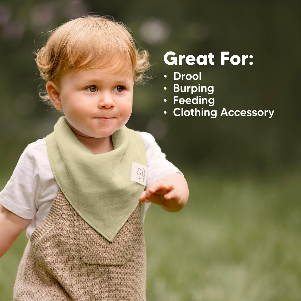 KeaBabies Lumi Muslin Bibs Sahara care-ready, machine-washable for busy parents.
