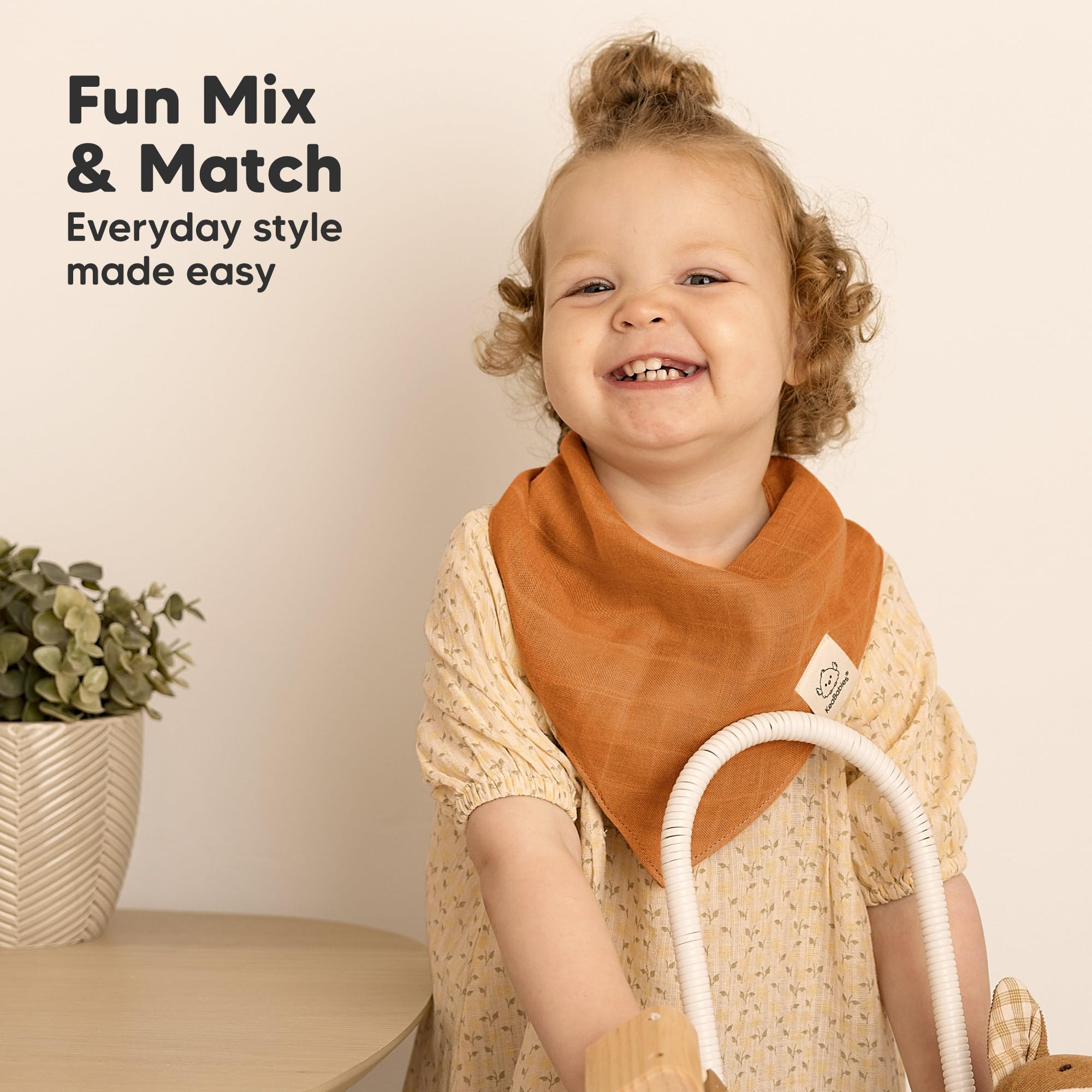 KeaBabies Lumi Muslin Bibs Sahara gift-ready packaging for showers.