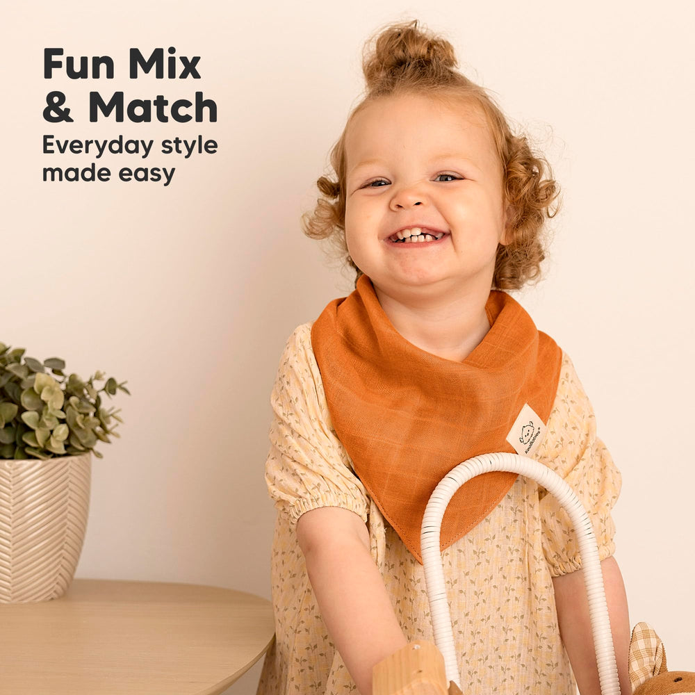 KeaBabies Lumi Muslin Bibs Sahara gift-ready packaging for showers.