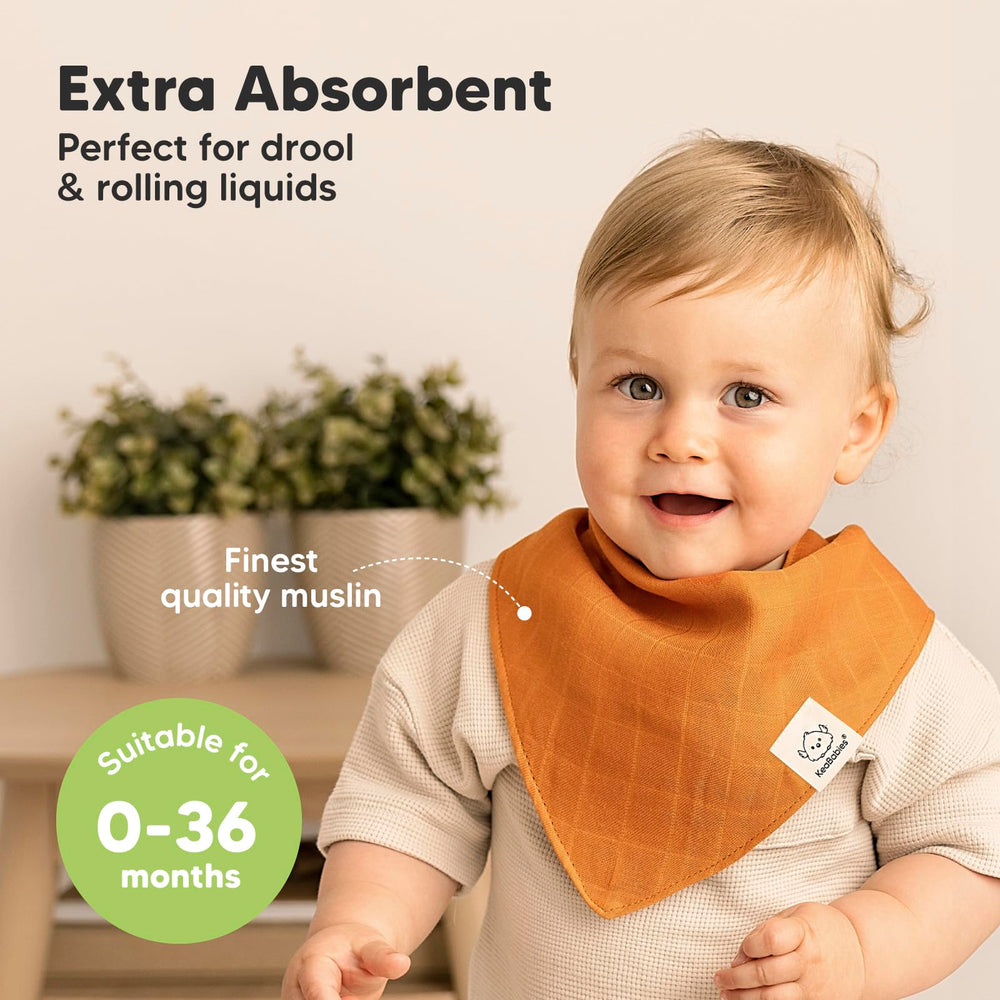 KeaBabies Lumi Muslin Bibs Spice-2 versatile bib doubles as burp cloth