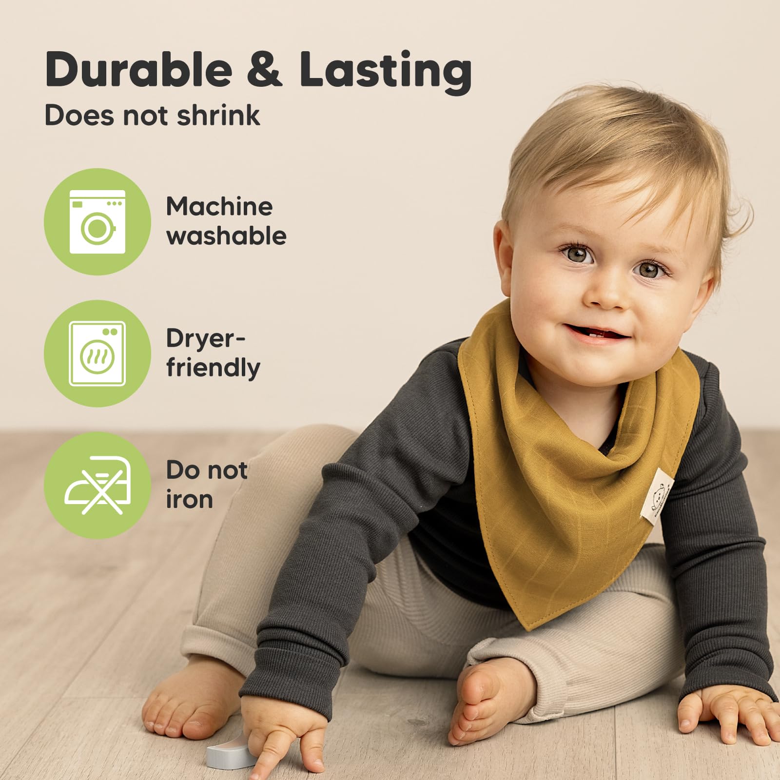 KeaBabies Lumi Muslin Bibs Spice-5 quick-drying bib helps keep outfits cleaner