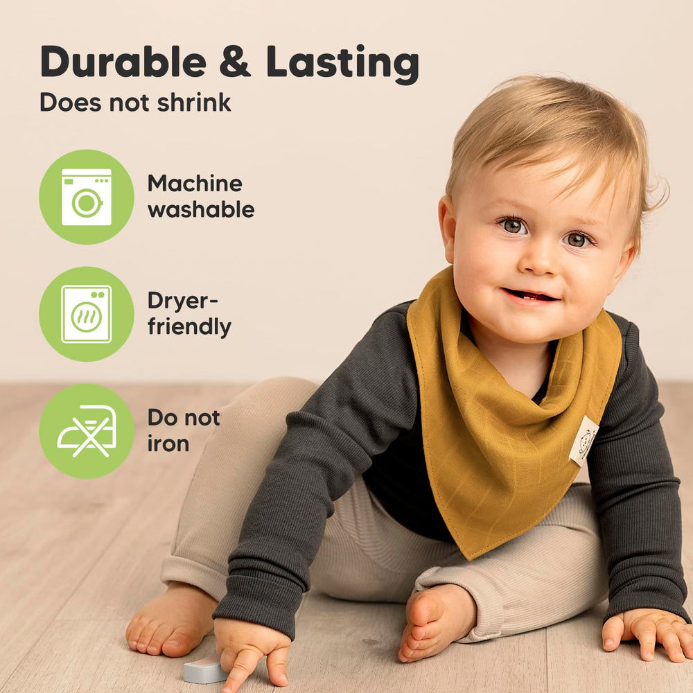 KeaBabies Lumi Muslin Bibs Spice-5 quick-drying bib helps keep outfits cleaner