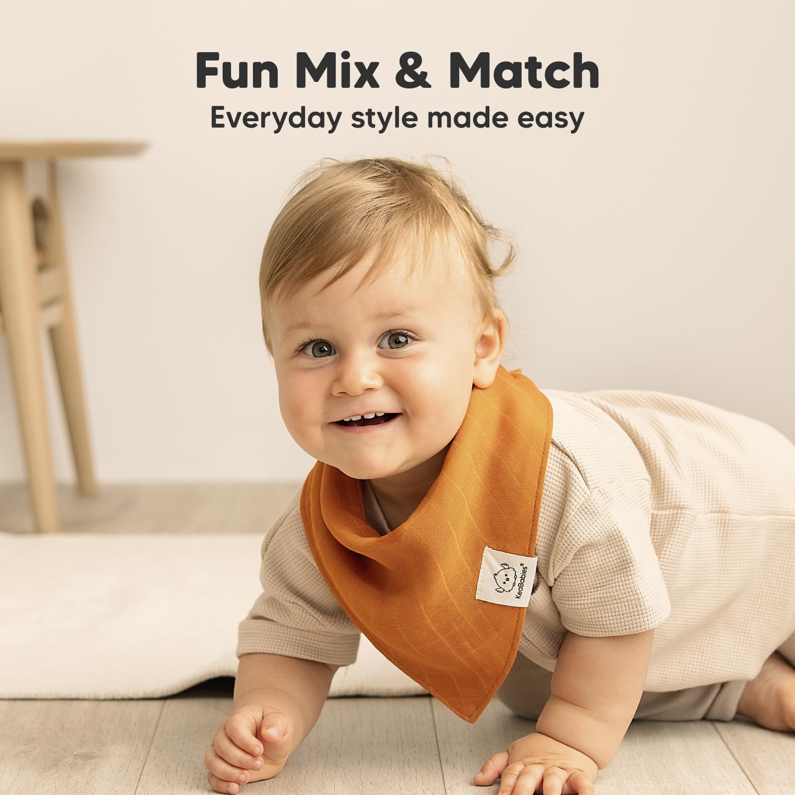 KeaBabies Lumi Muslin Bibs Spice-8 ideal baby shower gift in recyclable kraft box
