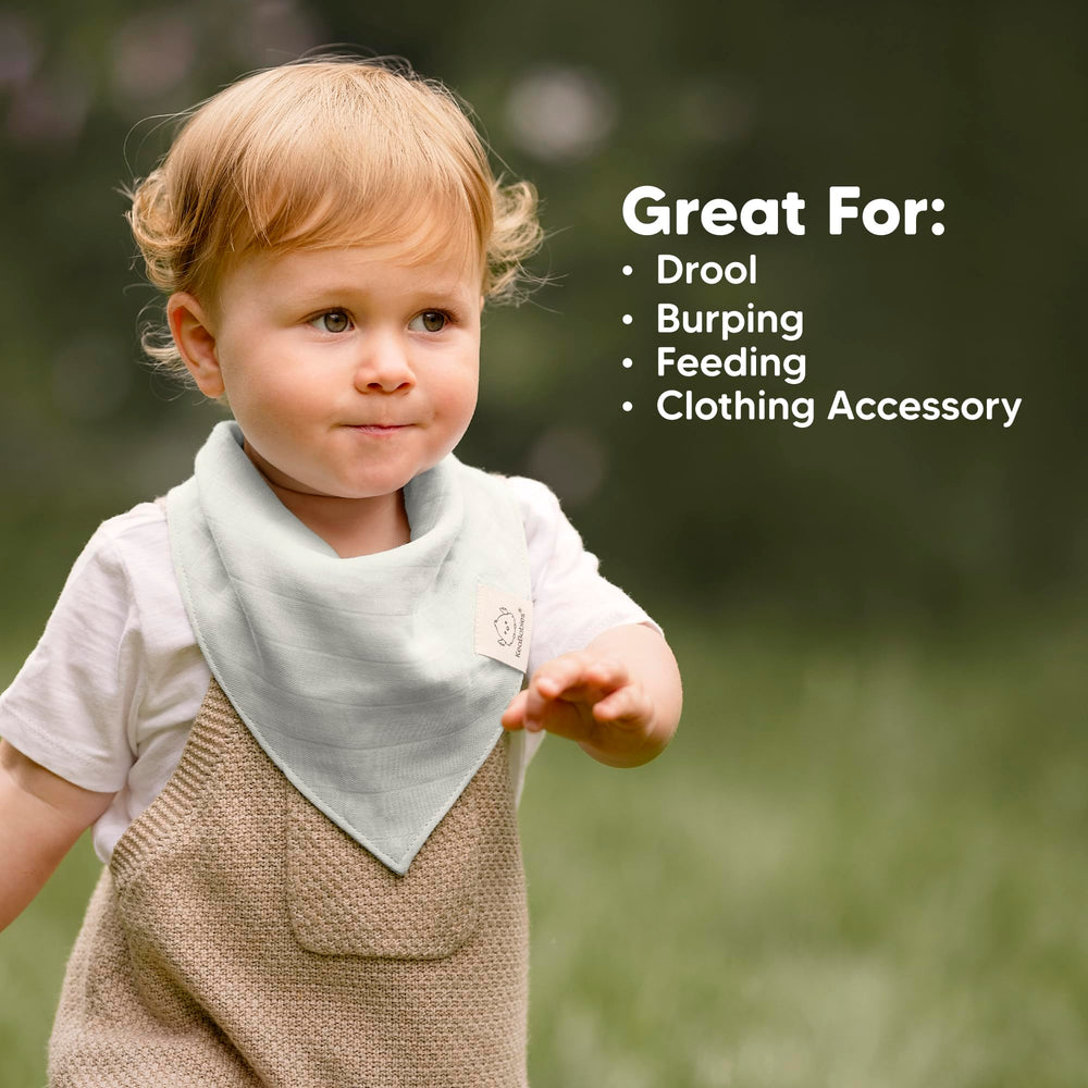 KeaBabies Lumi Muslin Bibs Teething Drool Essentials: soft comfort during drool days