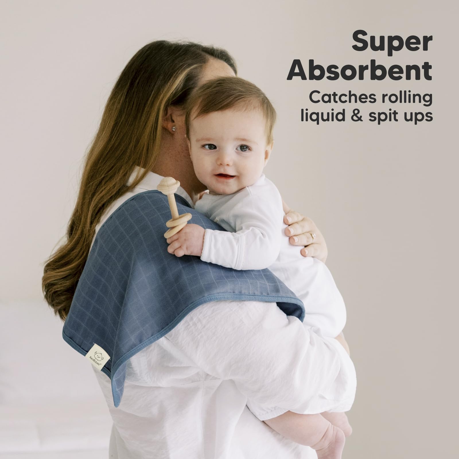 KeaBabies Lumi Muslin Burp Cloths highlight soft skin friendly fibers for newborn comfort.