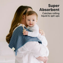 KeaBabies Lumi Muslin Burp Cloths highlight soft skin friendly fibers for newborn comfort.