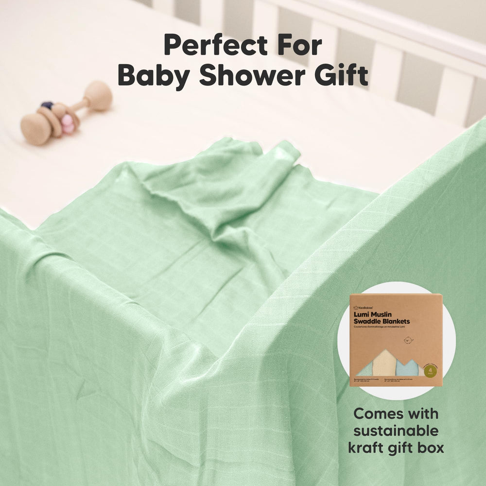 KeaBabies Lumi Muslin Swaddle Mirage — versatile for swaddle, stroller, and more.