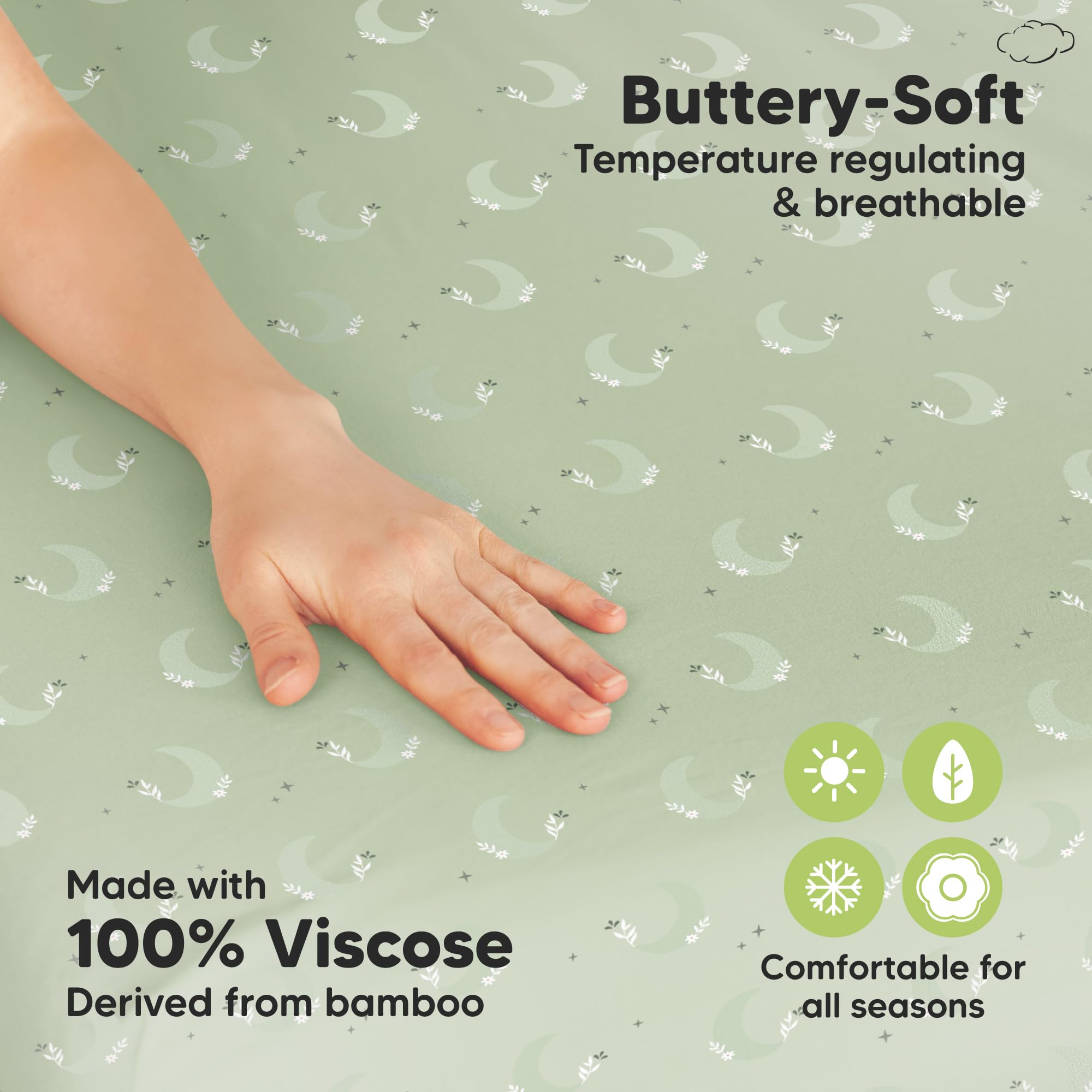 KeaBabies Lunaris bamboo viscose breathable fabric enhances all-season comfort