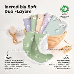 KeaBabies Lunaris dual-layer texture shows absorbent design for bath time