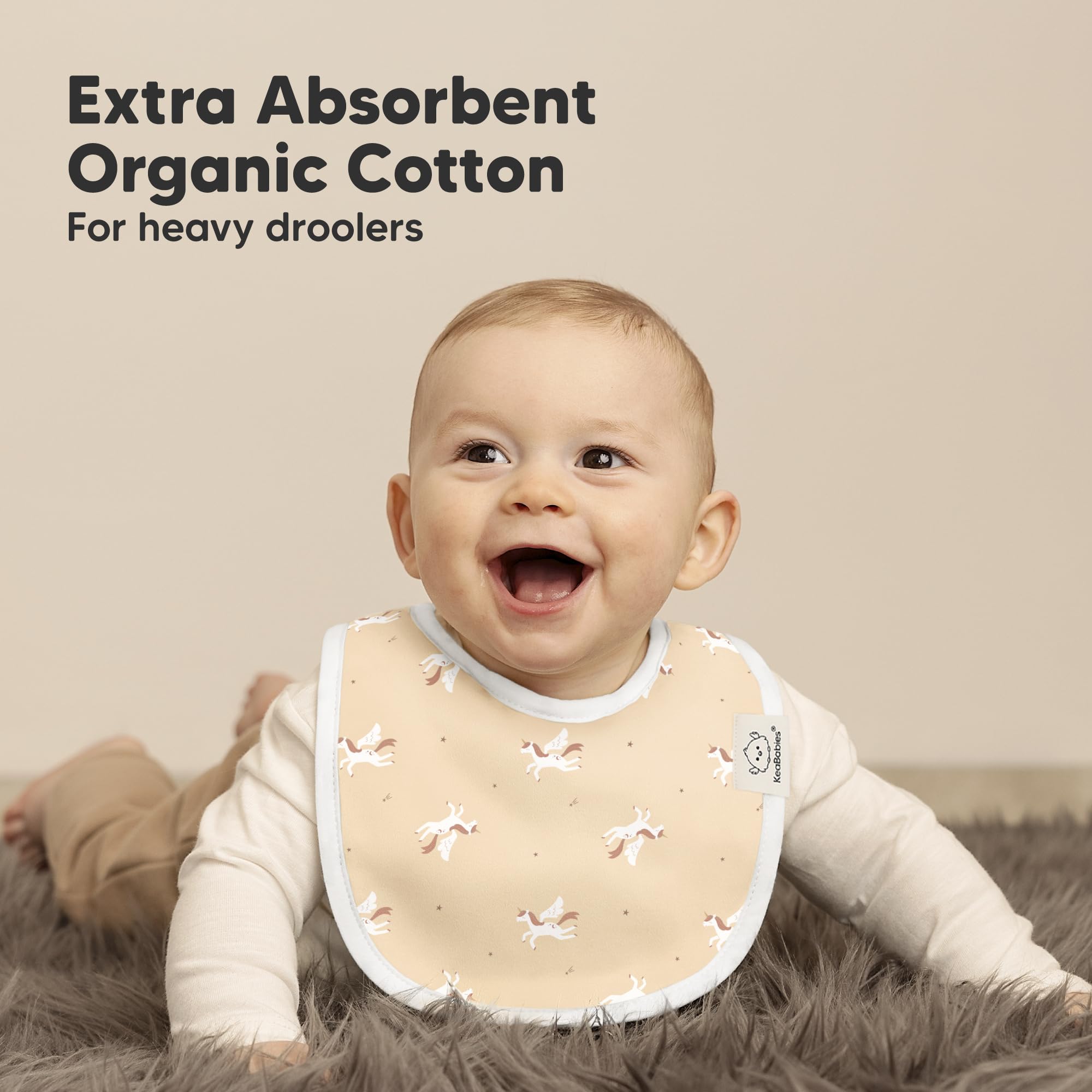 KeaBabies Lunaris soft seams soothe delicate baby skin during wear.