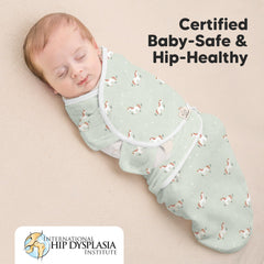 KeaBabies Lunaris swaddle diaper-change zip allows sleep-time diaper changes without unwrapping.