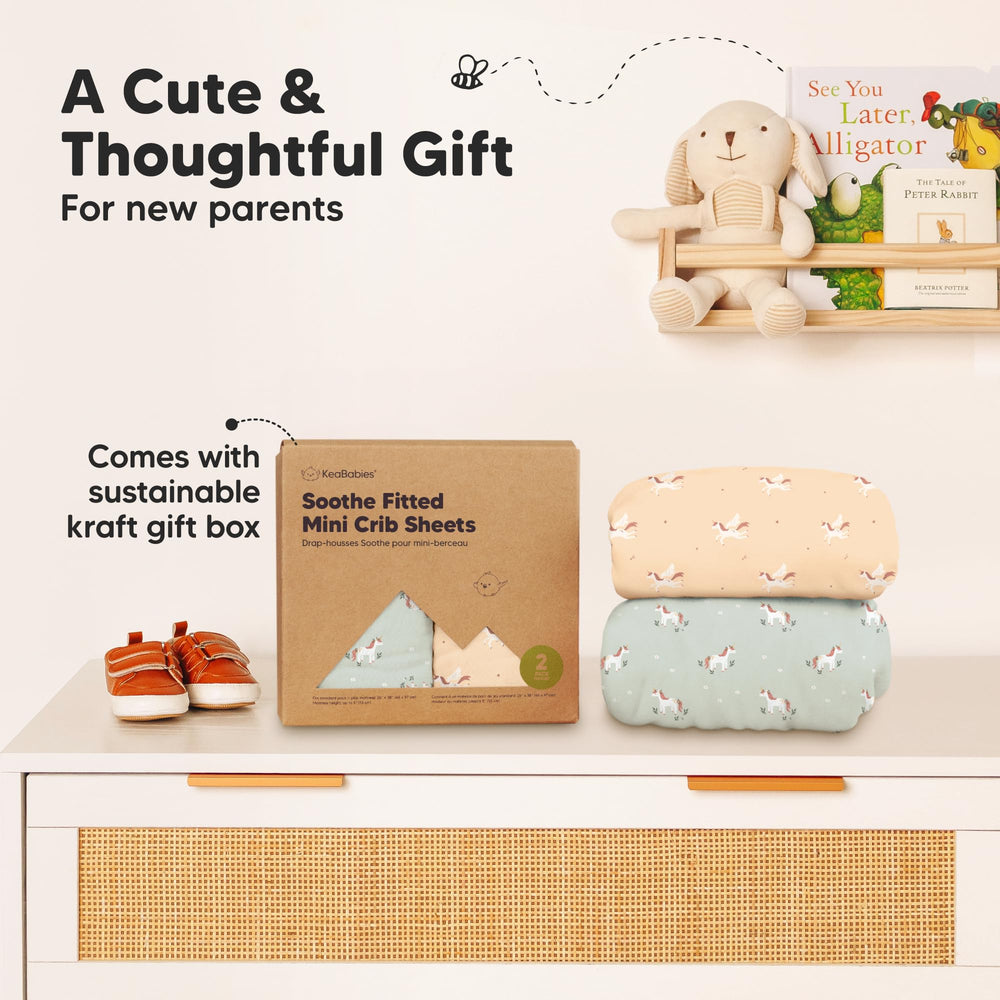 KeaBabies Lune Mystic neutral color fits boys and girls room decor.